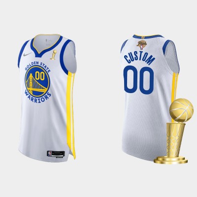 Golden State Warriors Custom Men's Nike White 2021 22 NBA Finals Champions Authentic Jersey